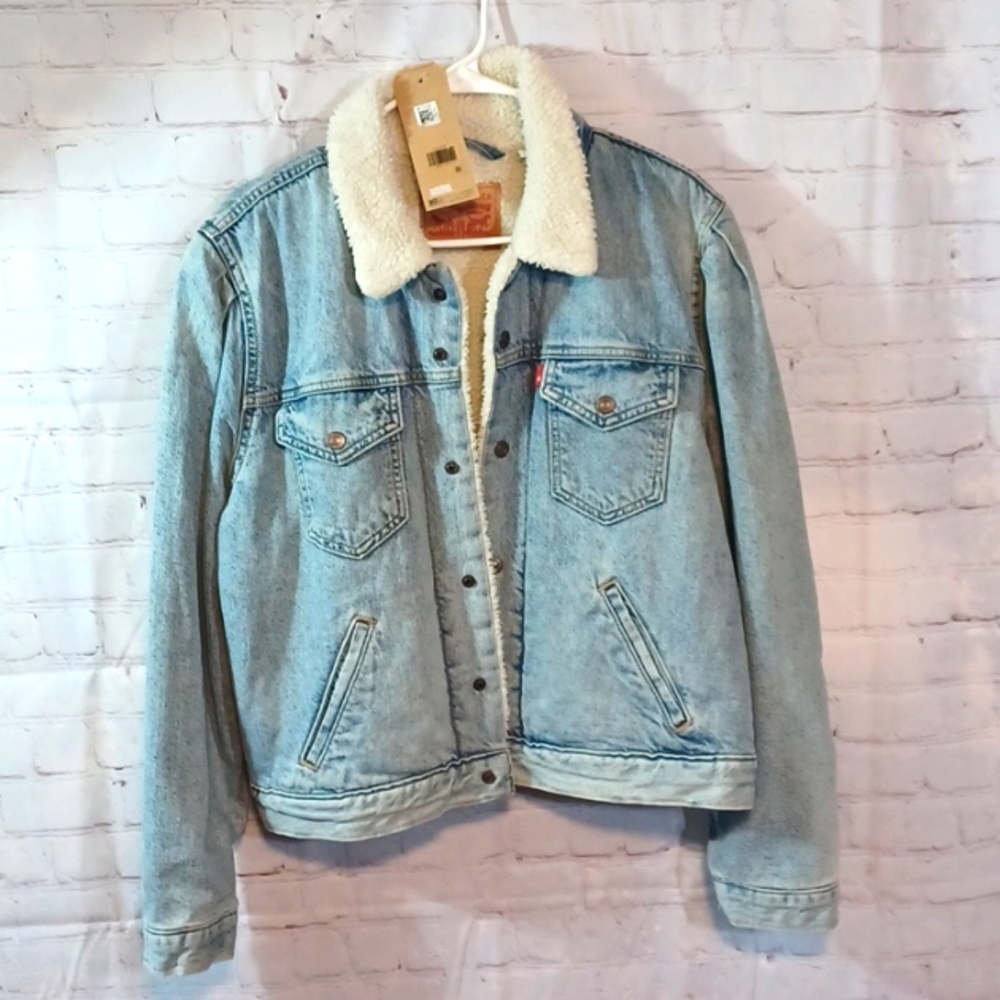 Levi‎  PreWashed Denim  Fleece Lined Jean Jacket XL  New
